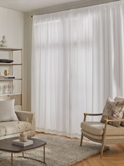 White Cotton Lined Pencil Pleat Curtains - Image 2 of 7