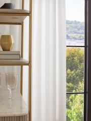 White Cotton Lined Pencil Pleat Curtains - Image 5 of 7