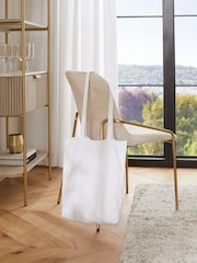 White Cotton Lined Pencil Pleat Curtains - Image 6 of 7