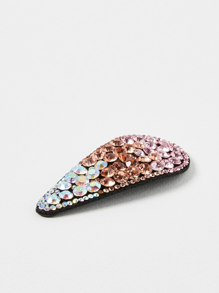 Oliver Bonas Pink Chiara Ombre Jewel Hair Clip - Image 2 of 5 Oliver Bonas Pink Chiara Ombre Jewel Hair Clip - Image 2 of 5