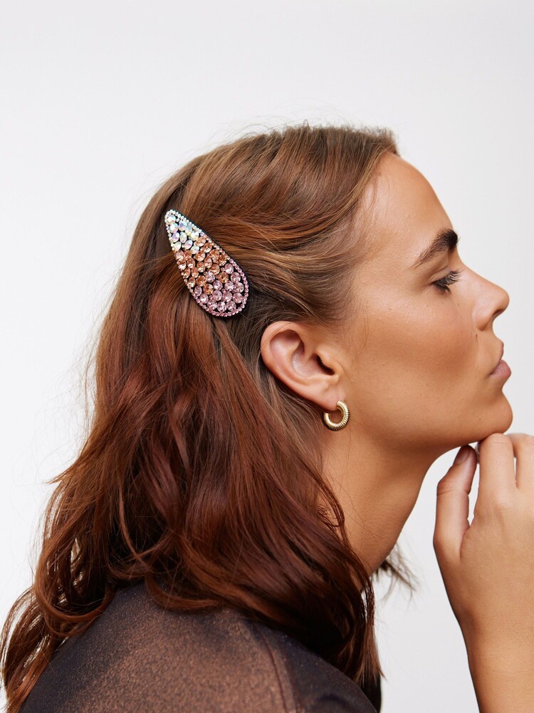 Oliver Bonas Pink Chiara Ombre Jewel Hair Clip - Image 5 of 5 Oliver Bonas Pink Chiara Ombre Jewel Hair Clip - Image 5 of 5
