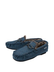 Dunlop Blue Mens Full Shoes Faux Fur Lined Slippers - Image 2 of 4