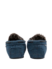 Dunlop Blue Mens Full Shoes Faux Fur Lined Slippers - Image 3 of 4
