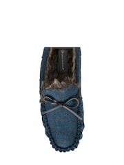 Dunlop Blue Mens Full Shoes Faux Fur Lined Slippers - Image 4 of 4