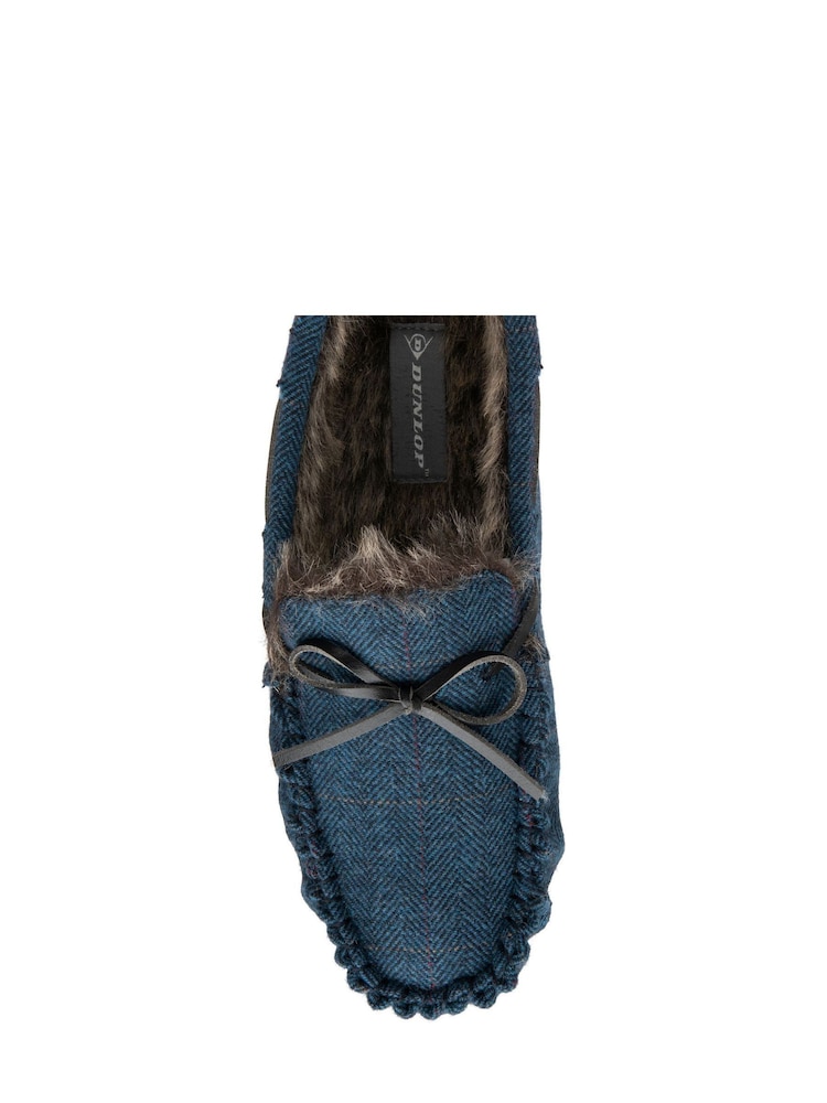Dunlop Blue Mens Full Shoes Faux Fur Lined Slippers - Image 4 of 4