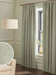 Cortinas pesadas com pregas a lápis de chenille - Imagem 1 de 9