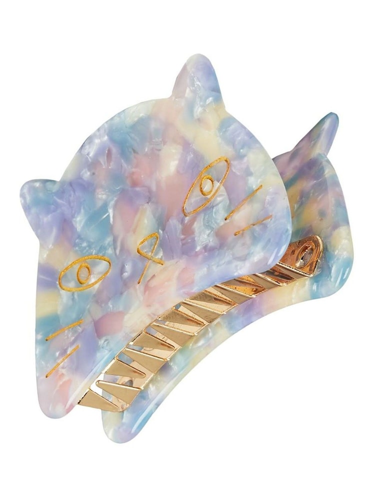 Oliver Bonas Purple Kitty Cat Hair Claw Clip - Image 1 of 5