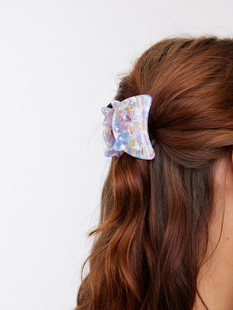 Oliver Bonas Purple Kitty Cat Hair Claw Clip - Image 5 of 5 Oliver Bonas Purple Kitty Cat Hair Claw Clip - Image 5 of 5
