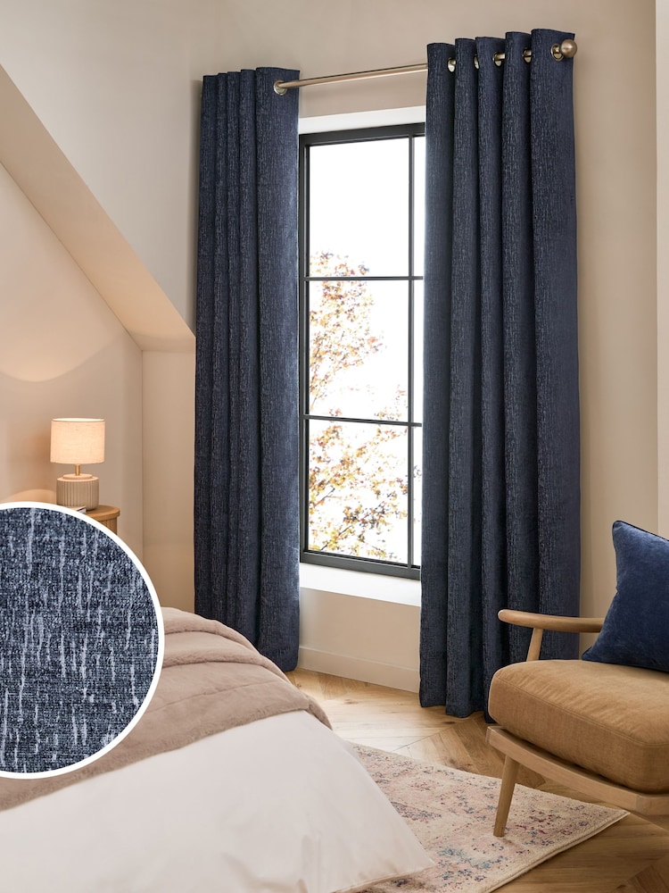 Schwere Ösenvorhänge aus Chenille - Bild 1 von 9 Schwere Ösenvorhänge aus Chenille - Bild 1 von 9