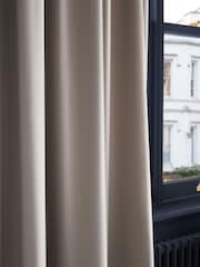 Natural Mink Matte Velvet Pencil Pleat Lined Curtains - Image 6 of 7