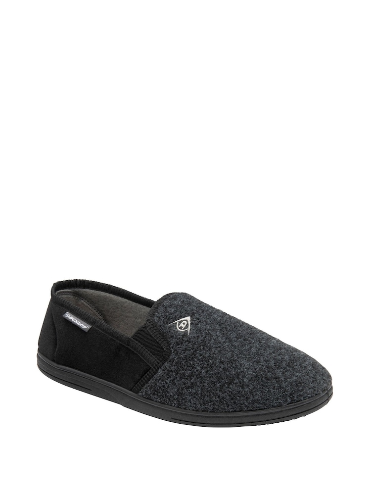 Dunlop Black Mens Full Shoes Felt Slippers - Image 1 of 4