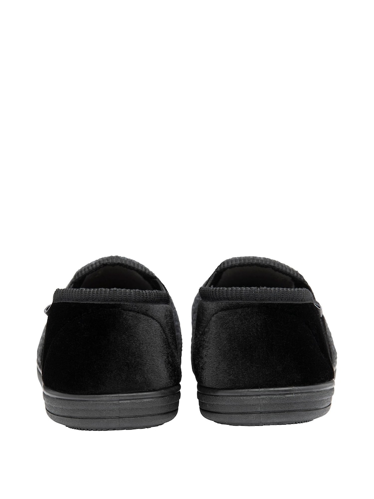 Dunlop Black Mens Full Shoes Felt Slippers - Image 3 of 4
