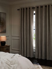 Natural Cosy Texture Blackout/Thermal Eyelet Curtains - Image 3 of 6