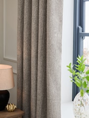 Natural Cosy Texture Blackout/Thermal Eyelet Curtains - Image 4 of 6