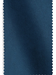 Navy Blue Matte Velvet Wave Header Blackout/Thermal Curtains - Image 6 of 7