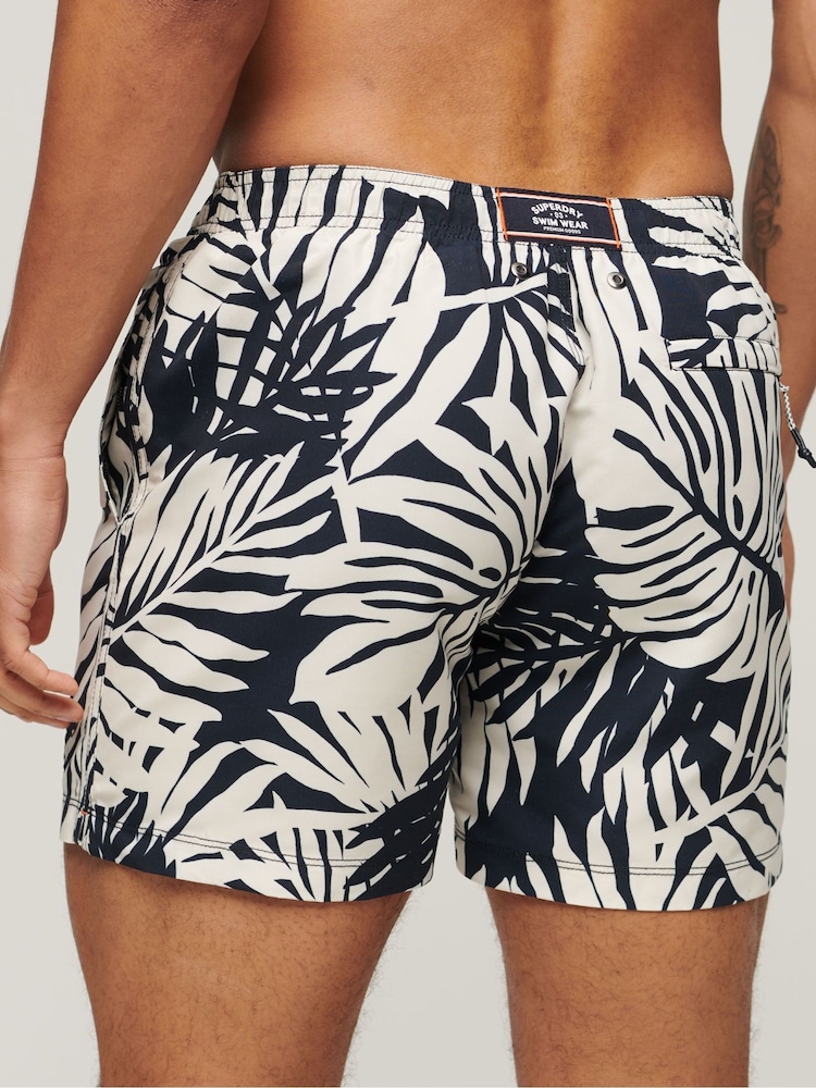 Superdry Mono Palm Print Printed 15" Swim Shorts - Image 2 of 5