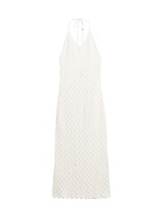 Superdry White 100% Cotton Crochet Halter Maxi Dress - Image 4 of 4