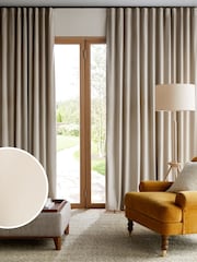 Natural Oatmeal Matte Velvet Wave Header Blackout/Thermal Curtains - Image 1 of 5