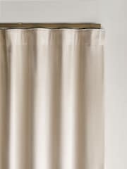 Natural Oatmeal Matte Velvet Wave Header Blackout/Thermal Curtains - Image 5 of 5