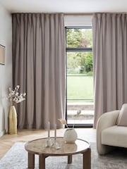 Natural Mink Matte Velvet Wave Header Blackout/Thermal Curtains - Image 1 of 8