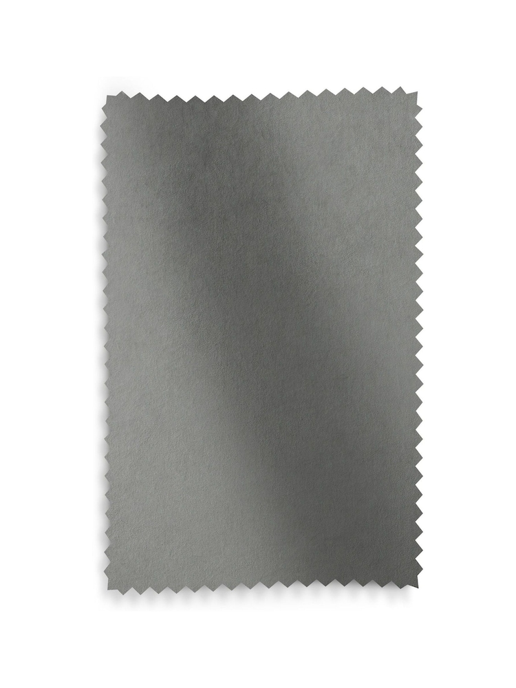 Charcoal Grey Matte Velvet Wave Header Blackout/Thermal Curtains - Image 7 of 7