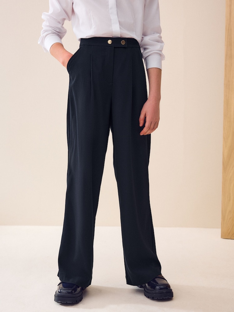 Navy Regular Length Senior Wide Leg School Trousers (9-18yrs) - Image 1 of 7