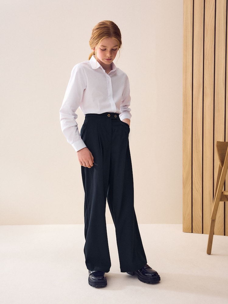 Navy Regular Length Senior Wide Leg School Trousers (9-18yrs) - Image 2 of 7