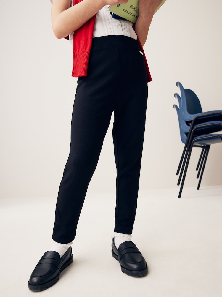 Black Pull-On Cotton Rich Stretch School Trousers (3-16yrs) - Image 1 of 6
