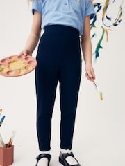 Navy Blue Pull-On Cotton Rich Stretch School Trousers (3-16yrs) - Image 2 of 5