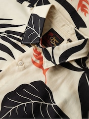 Superdry Cream Short Sleeve Hawaiian Printed Shirt - Image 2 of 3
