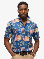 Superdry Wisteria Blue Short Sleeve Hawaiian Printed Shirt - Image 1 of 6