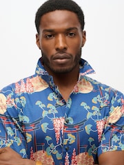 Superdry Wisteria Blue Short Sleeve Hawaiian Printed Shirt - Image 2 of 6