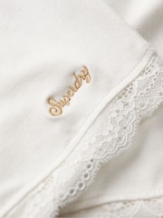 Superdry White 90'S Lace Trim T-Shirt - Image 7 of 9