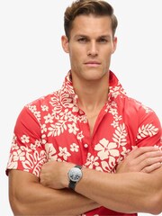 Superdry Red 100% Cotton Short Sleeve Hawaiian Printed Shirt - Image 10 of 16