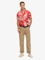 Superdry Red 100% Cotton Short Sleeve Hawaiian Printed Shirt - Image 11 of 16