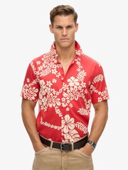 Superdry Red 100% Cotton Short Sleeve Hawaiian Printed Shirt - Image 12 of 16