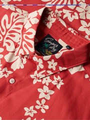 Superdry Red 100% Cotton Short Sleeve Hawaiian Printed Shirt - Image 15 of 16