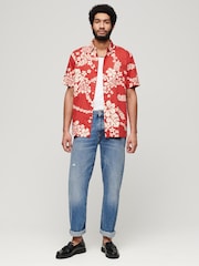 Superdry Red 100% Cotton Short Sleeve Hawaiian Printed Shirt - Image 3 of 6