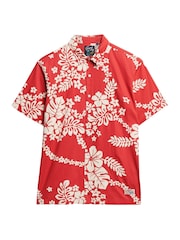 Superdry Red 100% Cotton Short Sleeve Hawaiian Printed Shirt - Image 4 of 6
