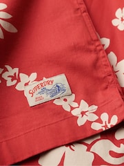 Superdry Red 100% Cotton Short Sleeve Hawaiian Printed Shirt - Image 6 of 6