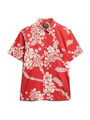 Superdry Red 100% Cotton Short Sleeve Hawaiian Printed Shirt - Image 8 of 16