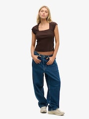 Superdry Brown Essential Square Neck T-Shirt - Image 3 of 4