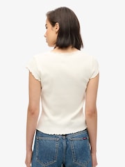 Superdry White Essential Square Neck T-Shirt - Image 5 of 5