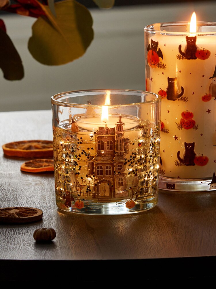 Orange/Black Pumpkin Spice Fragranced Light Up Candle - Image 1 of 3