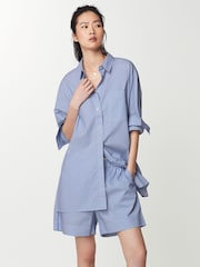 Blue/White Oversized Boy Striped Shorts - Image 1 of 7