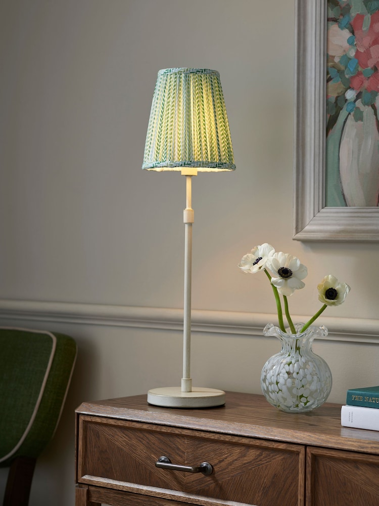Nina Campbell Green/White Larch Table Lamp - Image 1 of 7
