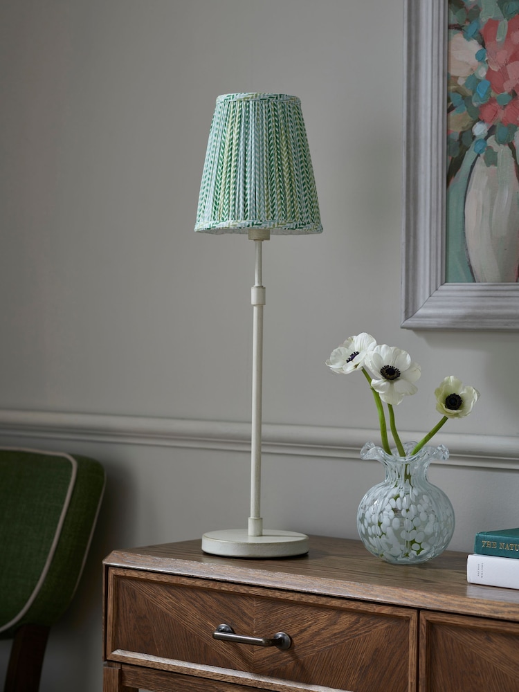 Nina Campbell Green/White Larch Table Lamp - Image 2 of 7
