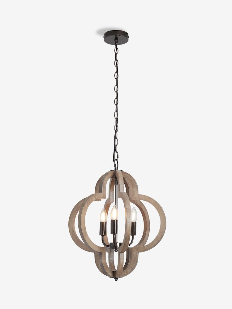 Nina Campbell Wood Herland Pendant Light - Image 5 of 5
