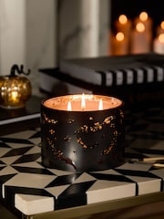 Black Pumpkin Spice Fragranced 3 Wick Light Up Candle - Image 1 of 3