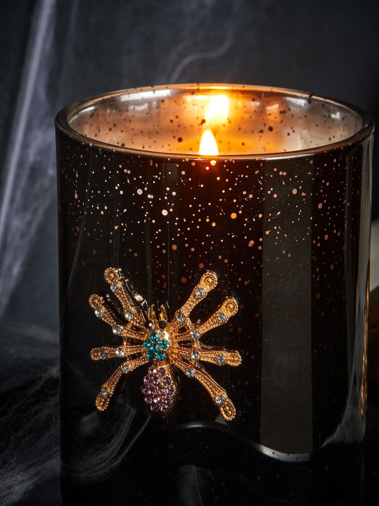 Black Dark Orchid And Patchouli Fragranced Spider Emblem Candle - Image 2 of 3 Black Dark Orchid And Patchouli Fragranced Spider Emblem Candle - Image 2 of 3